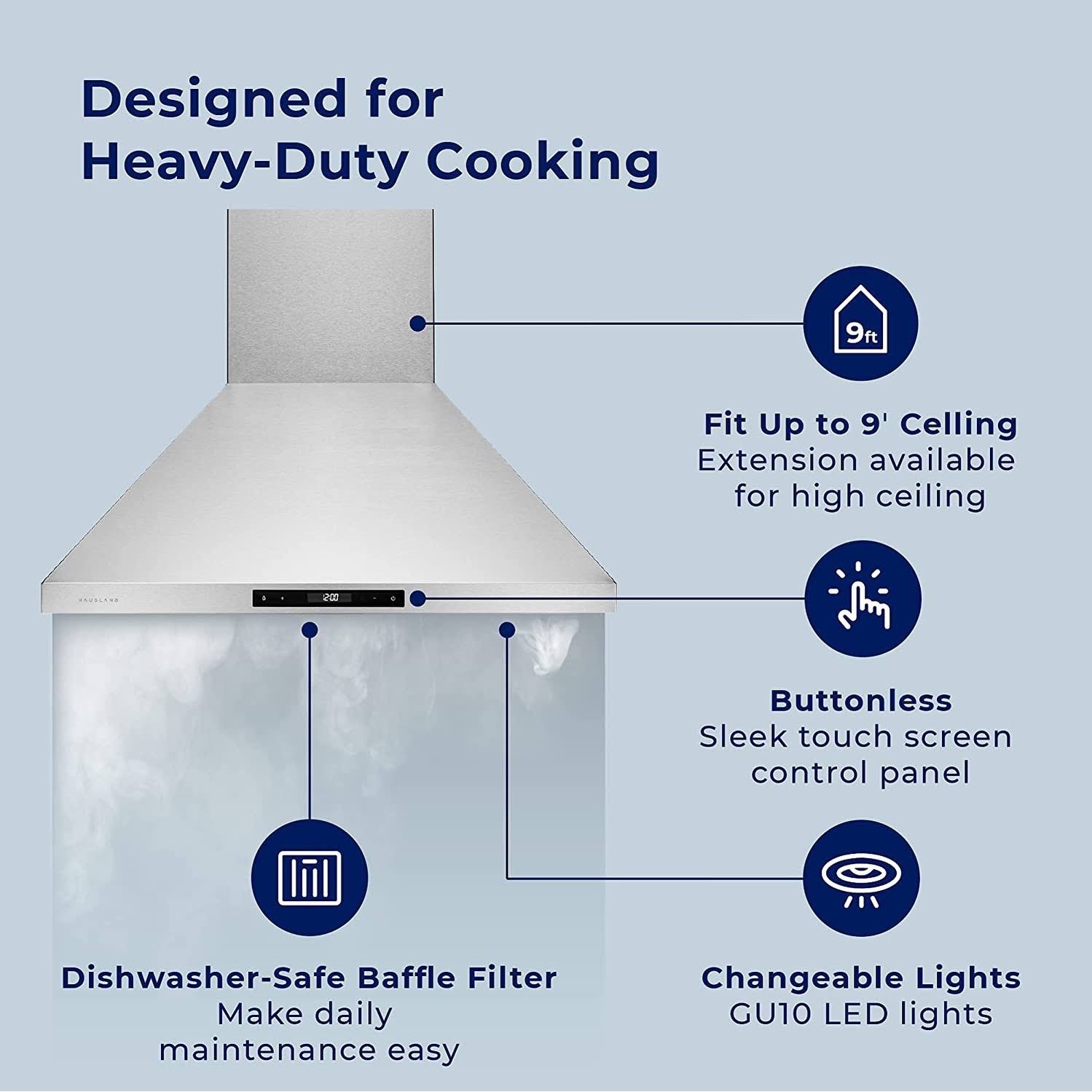Stainless Steel Wall Mount Range Hood P10788