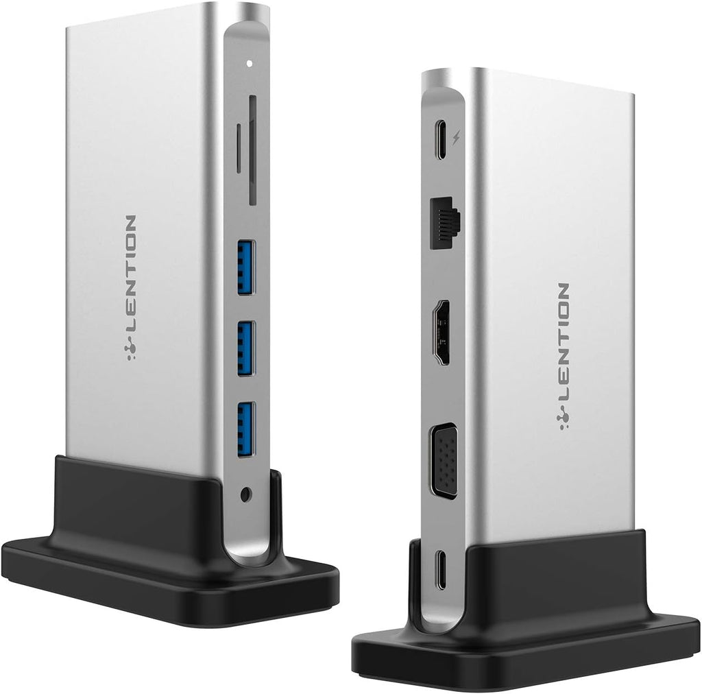 USB C Docking Station with 100W PD, 4K HDMI, VGA, Gigabit Ethernet, Card Reader, USB 3.0, Aux Adapter N183