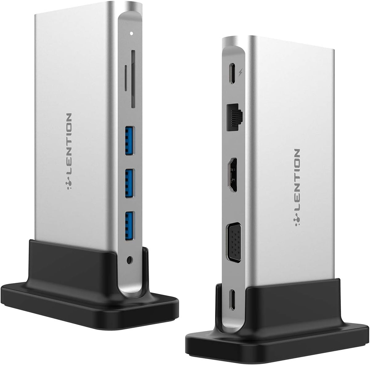 USB C Docking Station with 100W PD, 4K HDMI, VGA, Gigabit Ethernet, Card Reader, USB 3.0, Aux Adapter N183