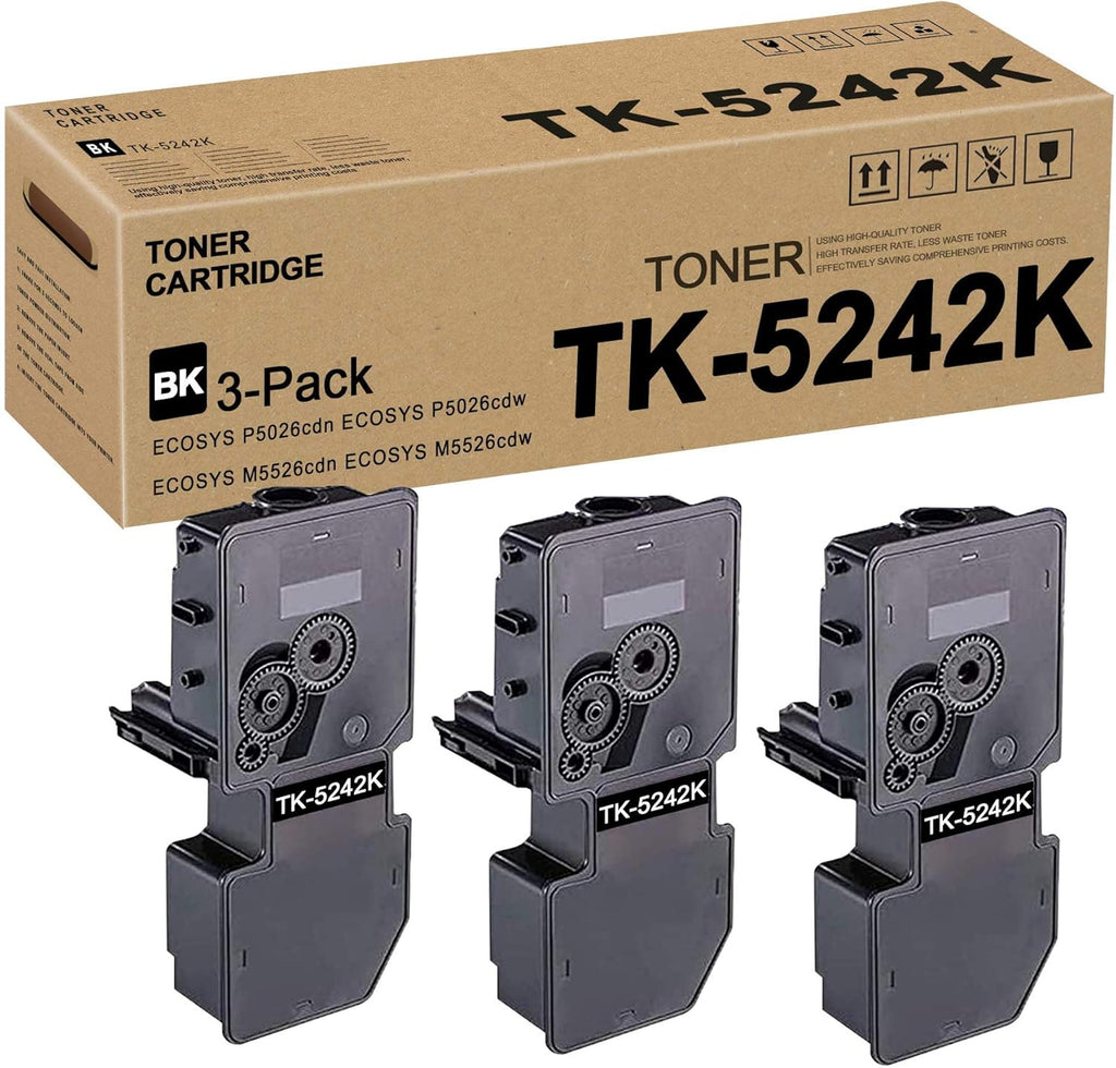 3 Pack Black Toner Cartridge Replacement for Kyocera ECOSYS P5026cdn P5026cdw M5526cdn M5526cdw Toner Kit Printer U79634