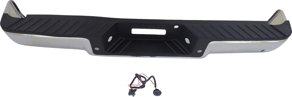Chrome Steel Step Bumper with Rear Object Sensor Holes C67710