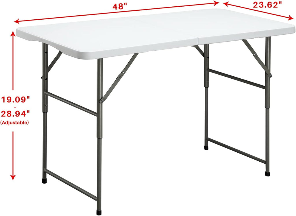 White 4ft Bi-Folding Plastic Dining Table Q6129