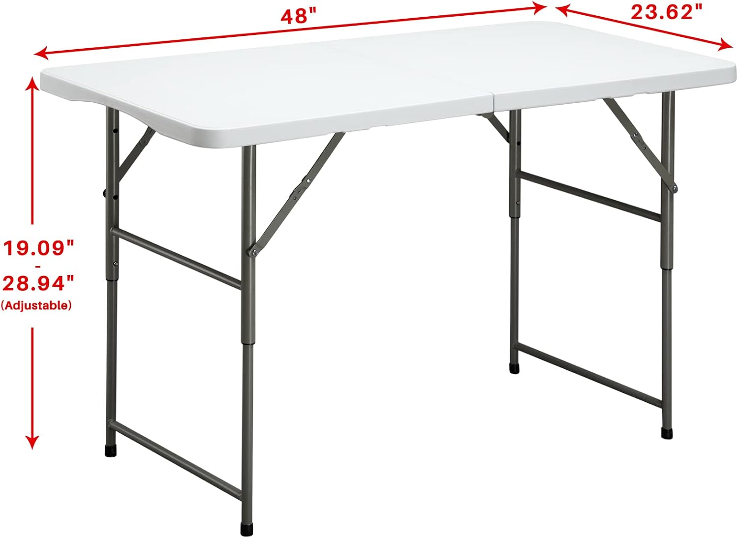 White 4ft Bi-Folding Plastic Dining Table Q6129