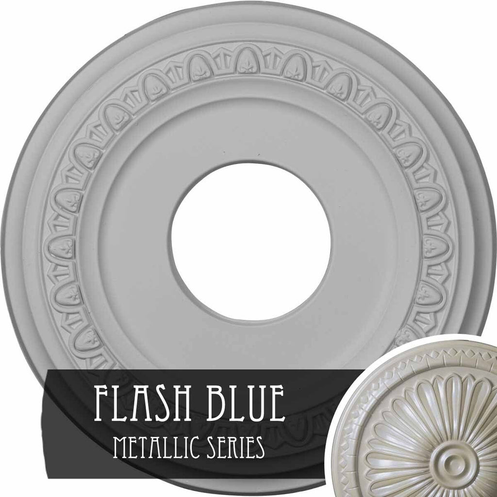 12 1/4x22OD x 4x22ID x 1 1/8x22P Ceiling Medallion Hand-Painted Flash Blue B387575