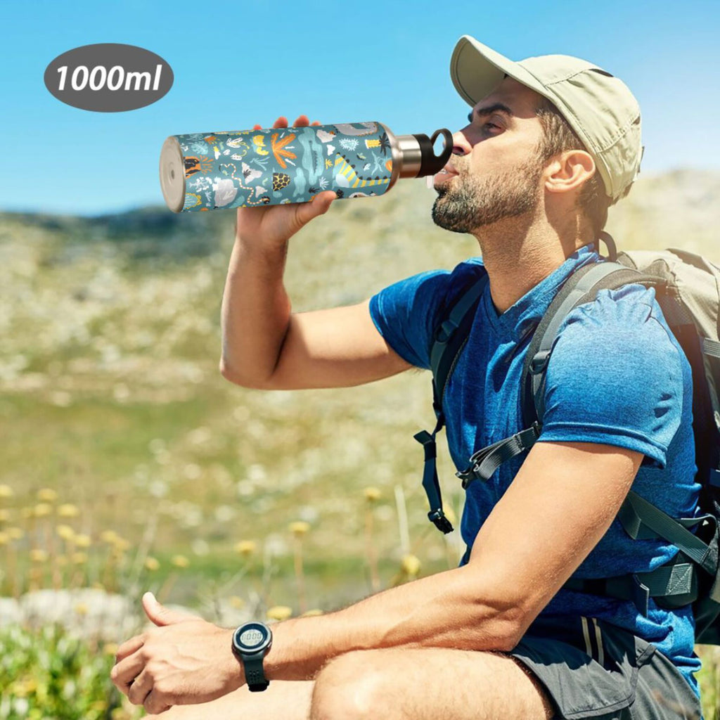Green Stainless Steel Insulated Water Bottle with Straw Lid O4330