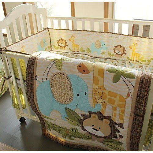 7 Pieces Nursery Crib Bedding Set with Bumper W7815