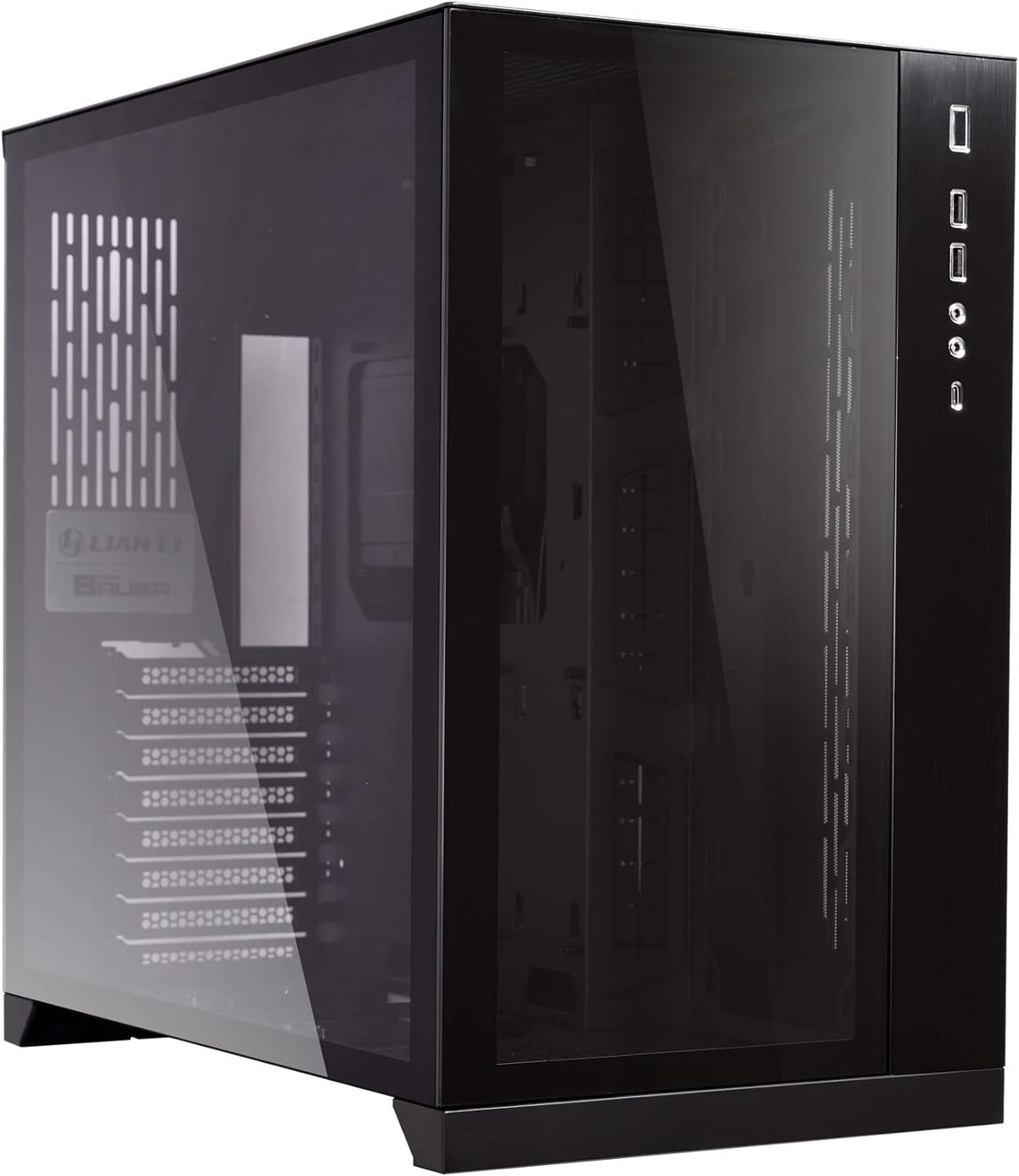 Black ATX Mid Tower Tempered Glass Computer Case A8753
