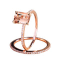 10k Rose Gold Morganite Diamond Bridal Ring Set Q7264