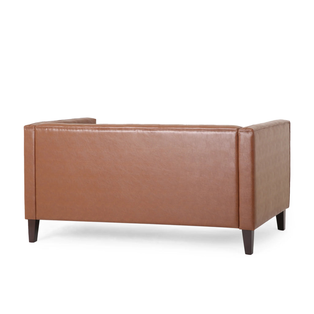 Cognac Brown Loveseat S226