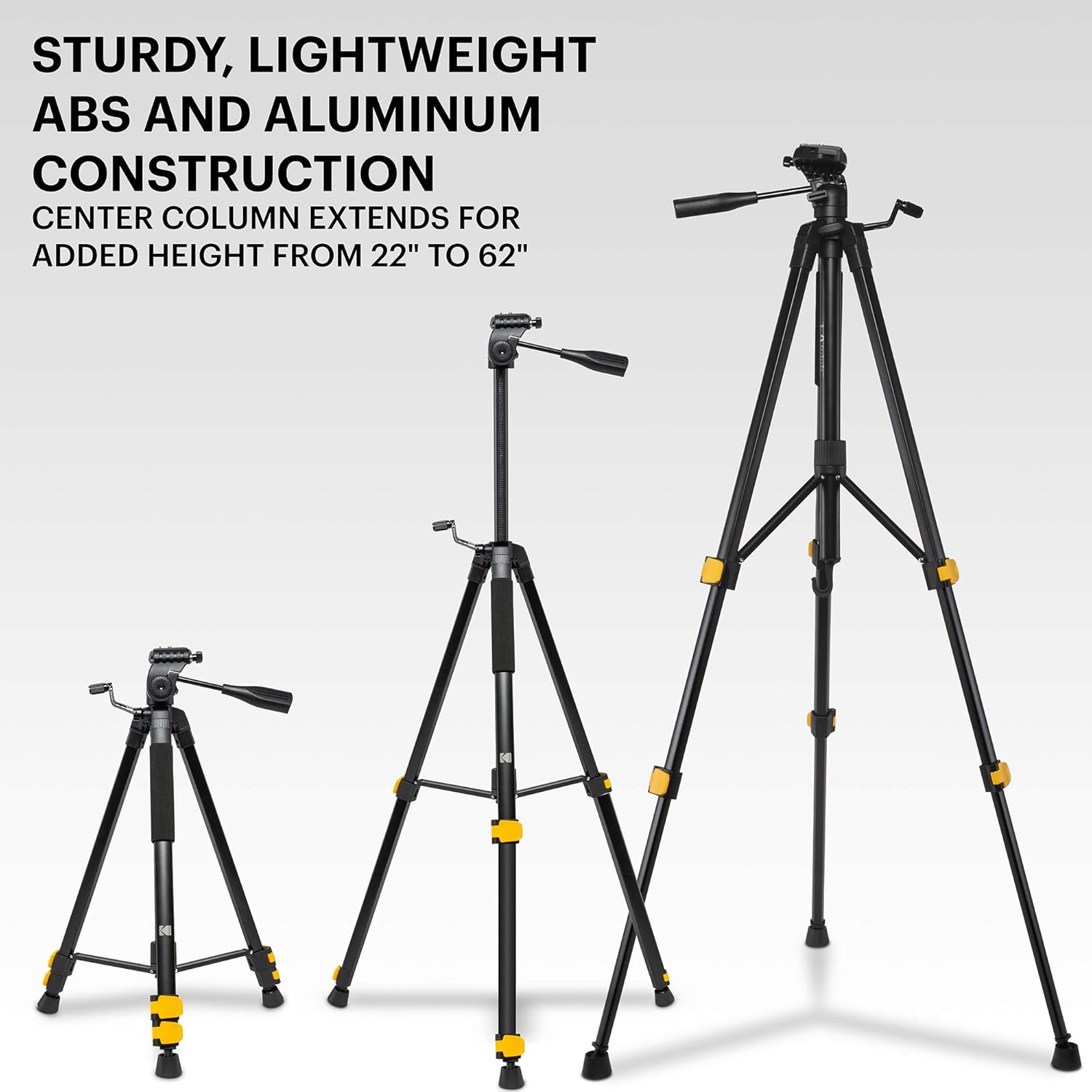 62" Compact 3-Section Flip-Lock Aluminum Tripod with Remote, Carry Case P240538