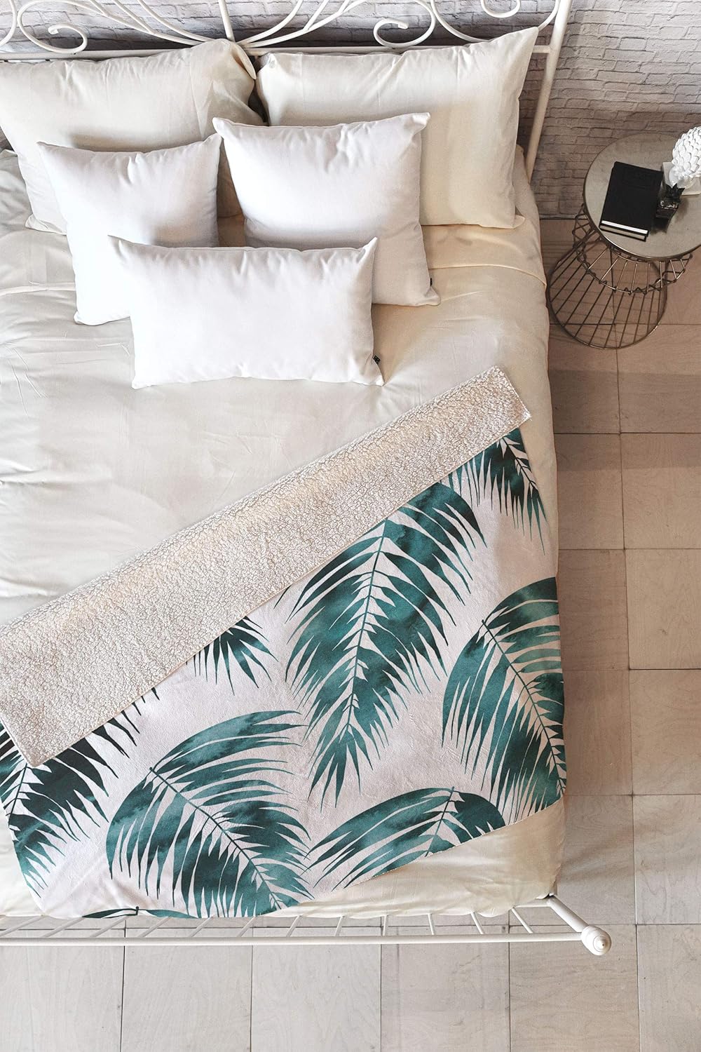 Tropical Indigo Sherpa Fleece Throw Blanket E2612