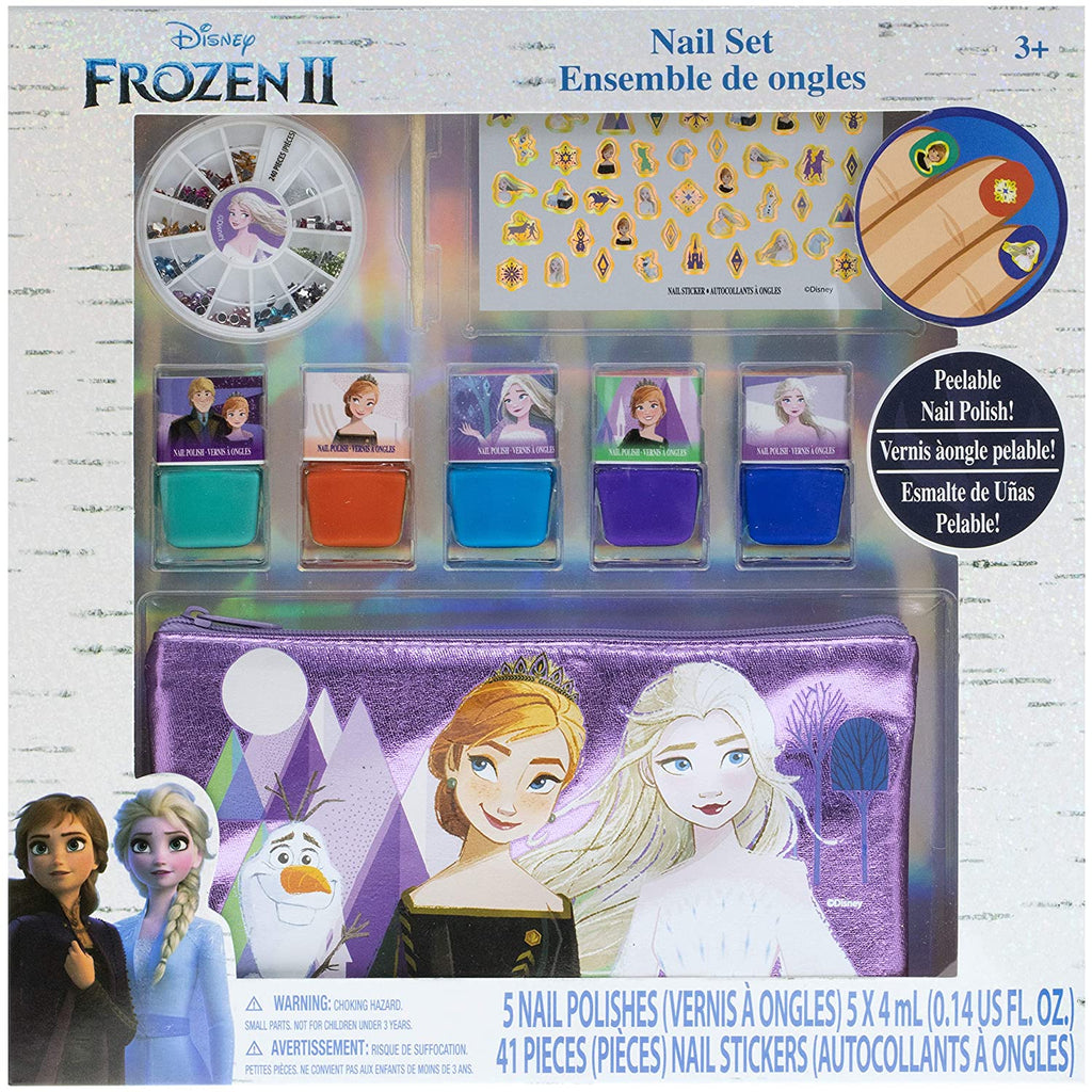 Peel-Off Nail Polish Activity Set with 5 Nail Polish Colors, 240 Nail Gems, and Bag N746
