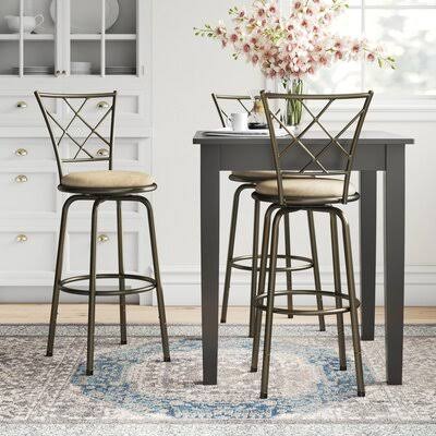 Quarter Cross Back Adjustable Height Swivel Bar Stool P8379