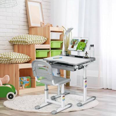 Gray Art Desk and Chair Set F880774