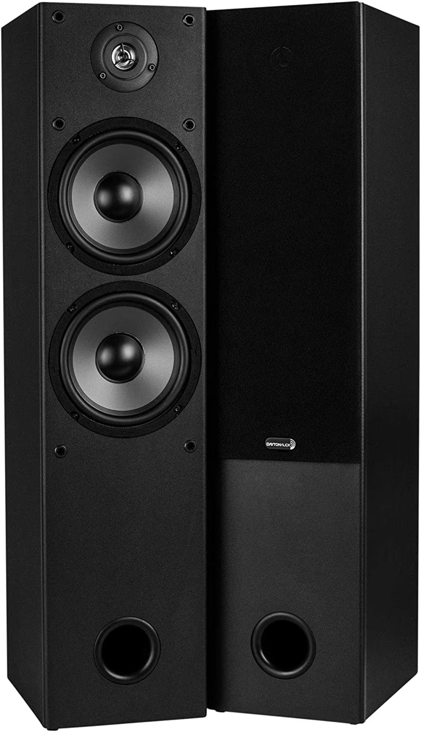 2-Way Tower Speaker Pair with Dual Woofers and Dome Tweeter J10384