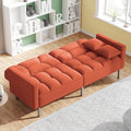 Linen Upholstered Convertible Folding Sofa Bed with Metal Legs C11357