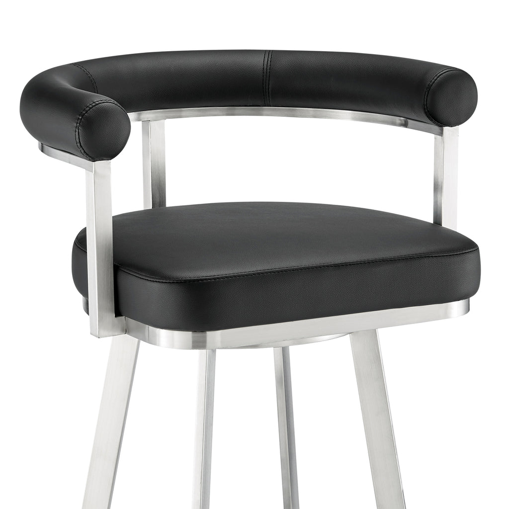 Black/Chrome Swivel Bar Stool K13771