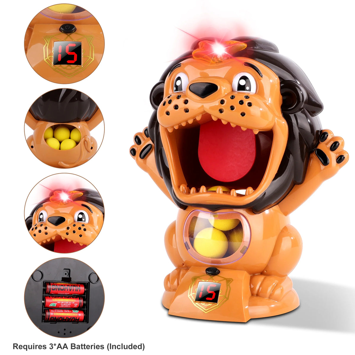 Hungry Feeding Game (Lion) Toy Guns Shooting Games with Electronic Target N353