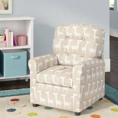 Kids Button Tufted Cotton Recliner U783338