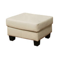 Cream Leatherette Ottoman Z59024