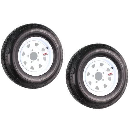 2-pk Rainier ST175/80R13C 1360#50PSI 13x4.5 5-4.5 White Spoke 3.19CB Z6401