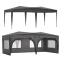 10x20 Pop-up Canopy Tent with 6 Sidewalls, Black P65994