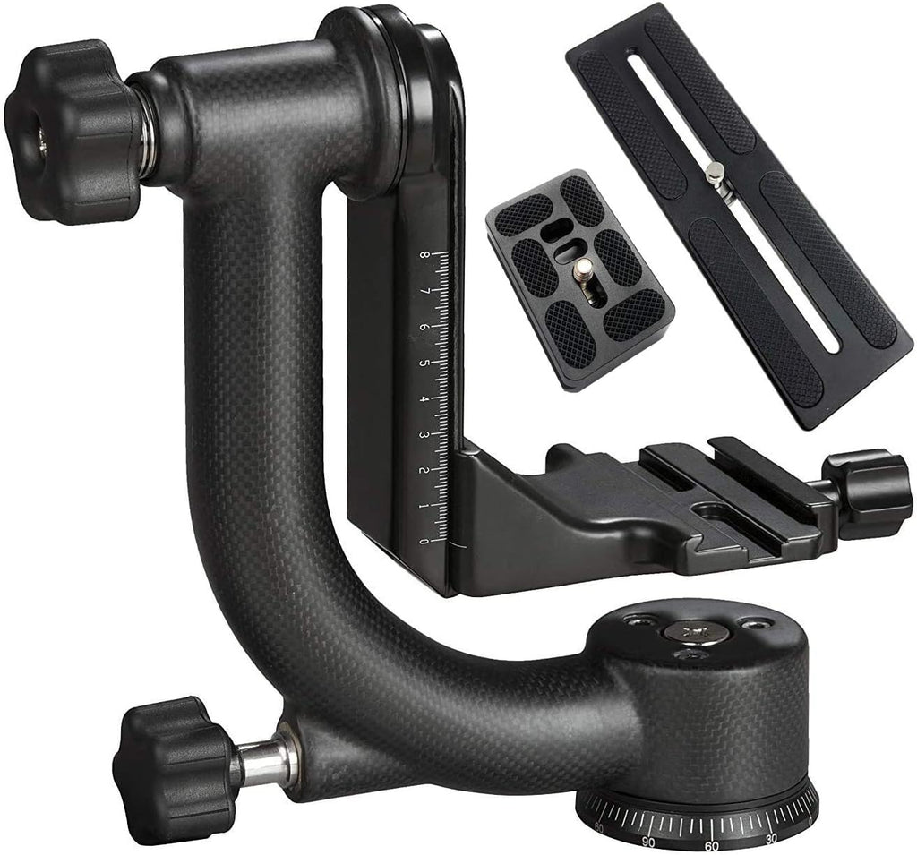 Carbon Fiber Gimbal Tripod Head with Arca-Swiss Quick-Release Plates B4780