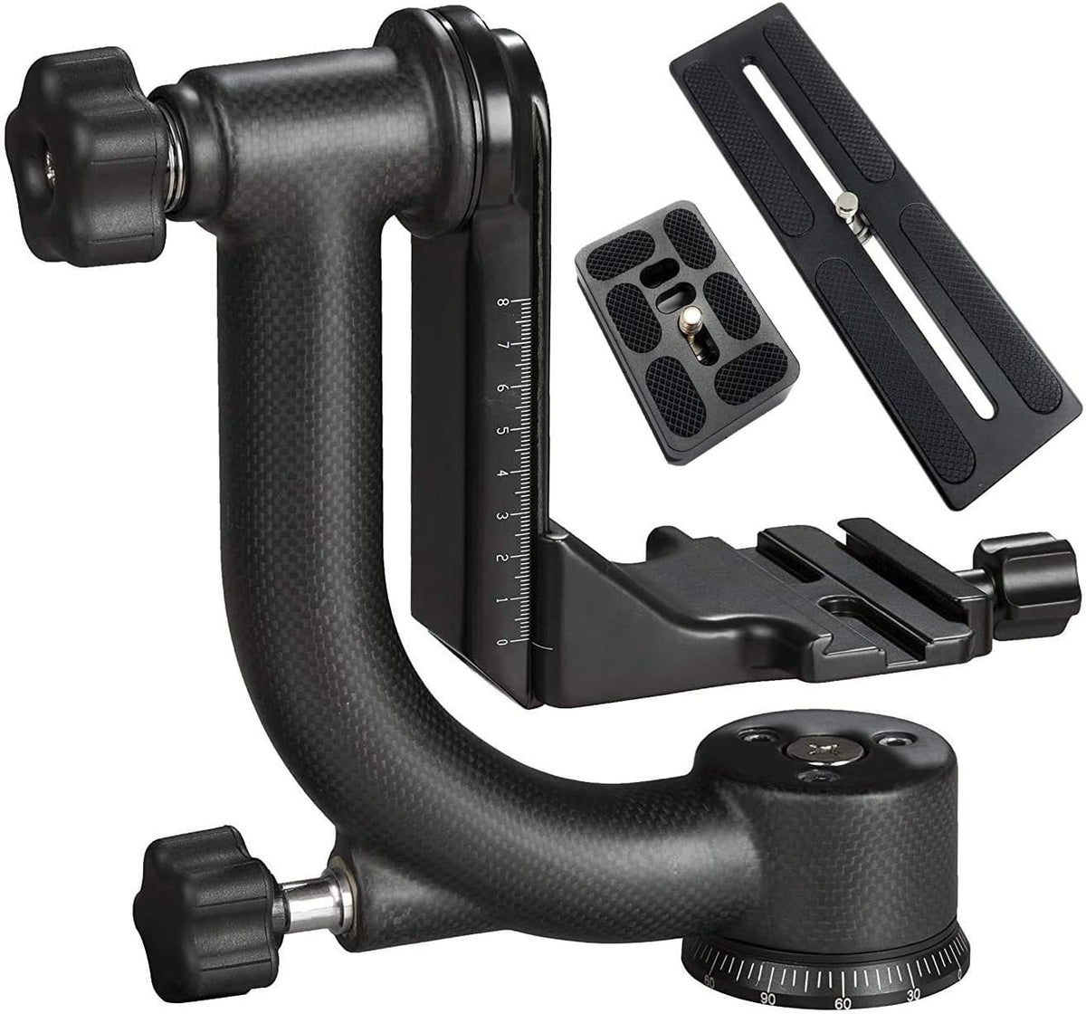 Carbon Fiber Gimbal Tripod Head with Arca-Swiss Quick-Release Plates B4780
