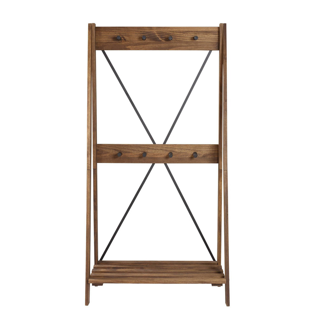 Brown Solid Wood Hall Tree O281230