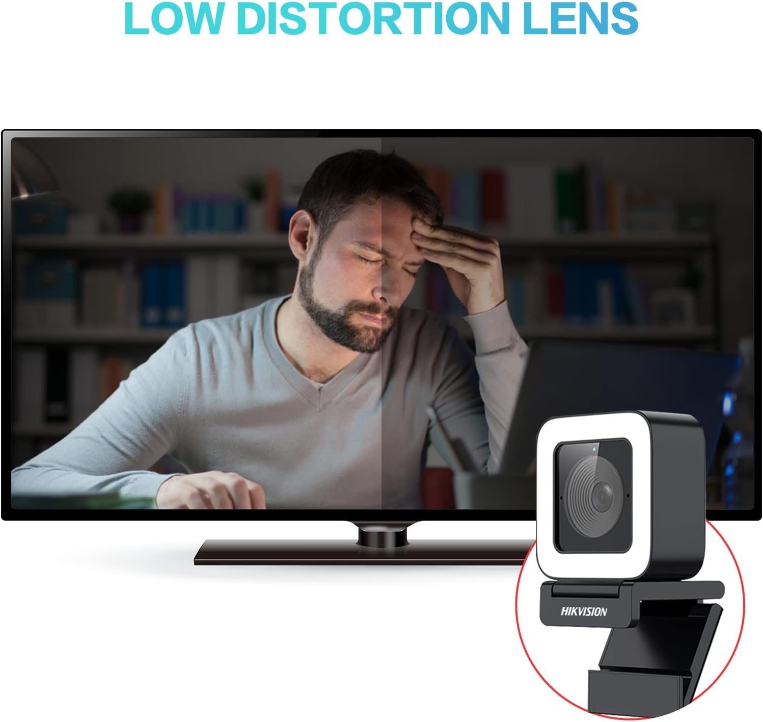 4K HD Webcam with Light Microphone, 2 Built-in Noise Reduction Mics, Autofocus, 30fps Type C USB2.0, with Tripod Z6717