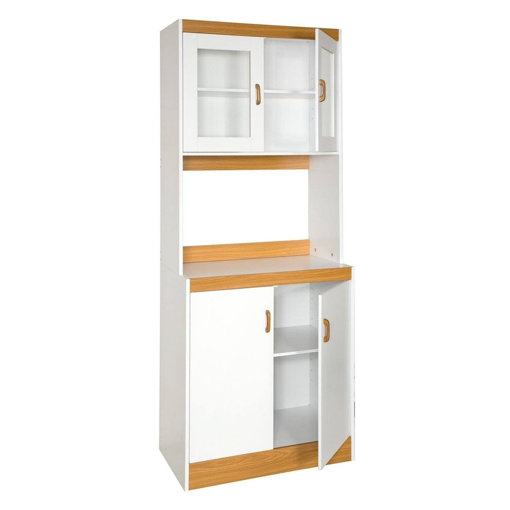 White Kitchen Cabinet with Glass Doors F7224