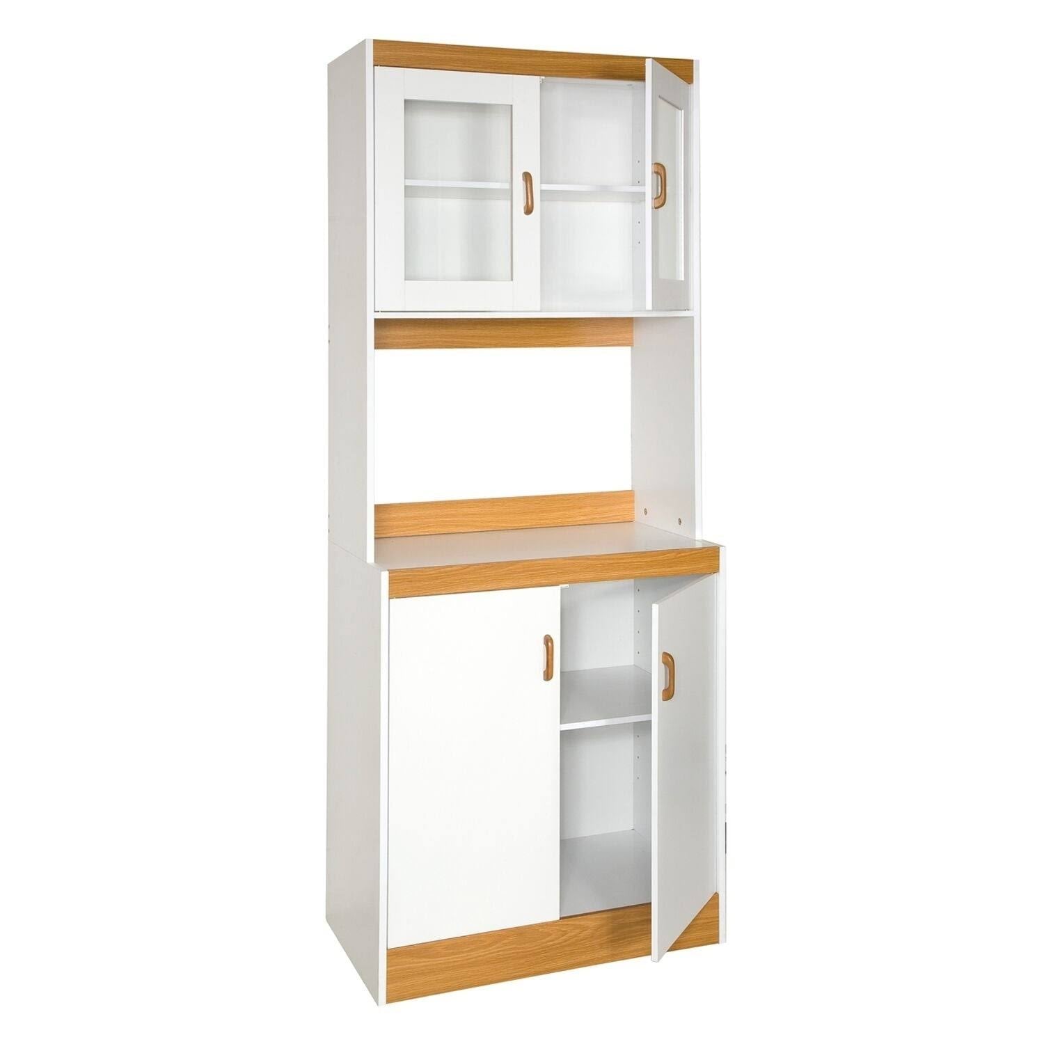 White Kitchen Cabinet with Glass Doors F7224