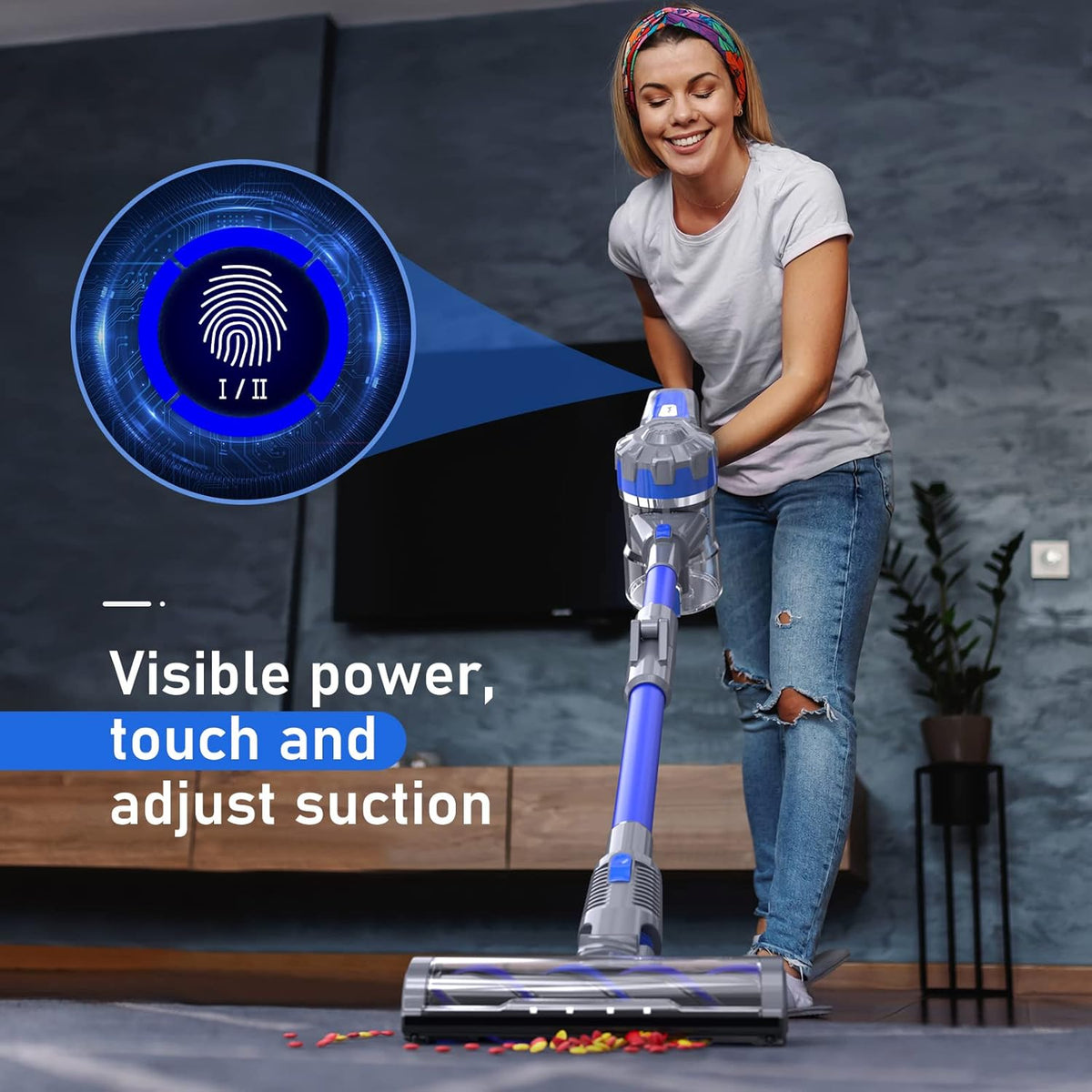 Cordless 4 in 1 Stick Vacuum Cleaner with LCD Touch Screen G7401