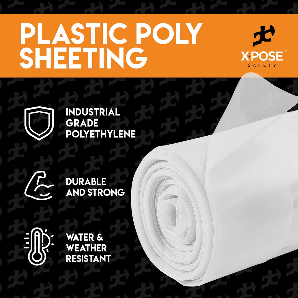 Clear Poly Sheeting 10x100 Feet Heavy Duty 6 Mil Thick Plastic Tarp Waterproof Cover F93958
