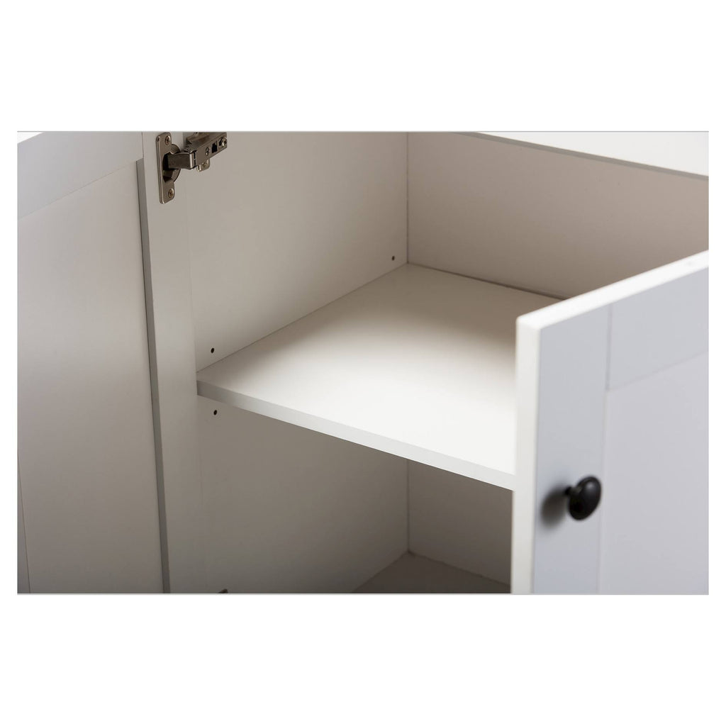 Two-Tone White and Dark Brown Lacquered Wood Kitchen Cart Cabinet B9800