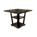 Marble Top 2-Shelf Counter Table, Dark Walnut B94840
