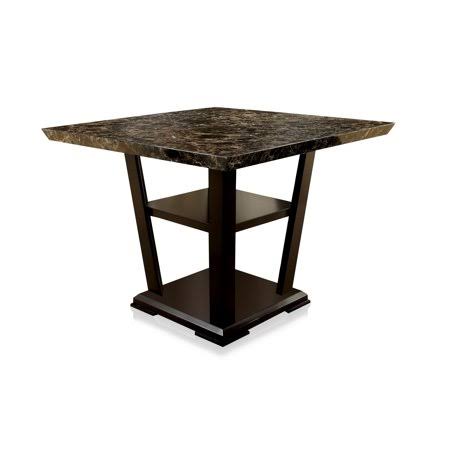 Marble Top 2-Shelf Counter Table, Dark Walnut B94840