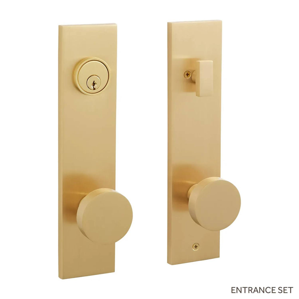 Solid Brass Entrance Door Set with Round Knob X913484