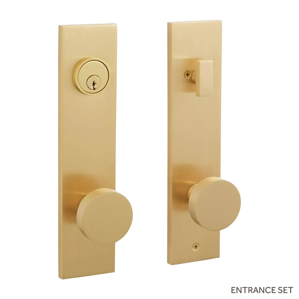 Solid Brass Entrance Door Set with Round Knob X913484