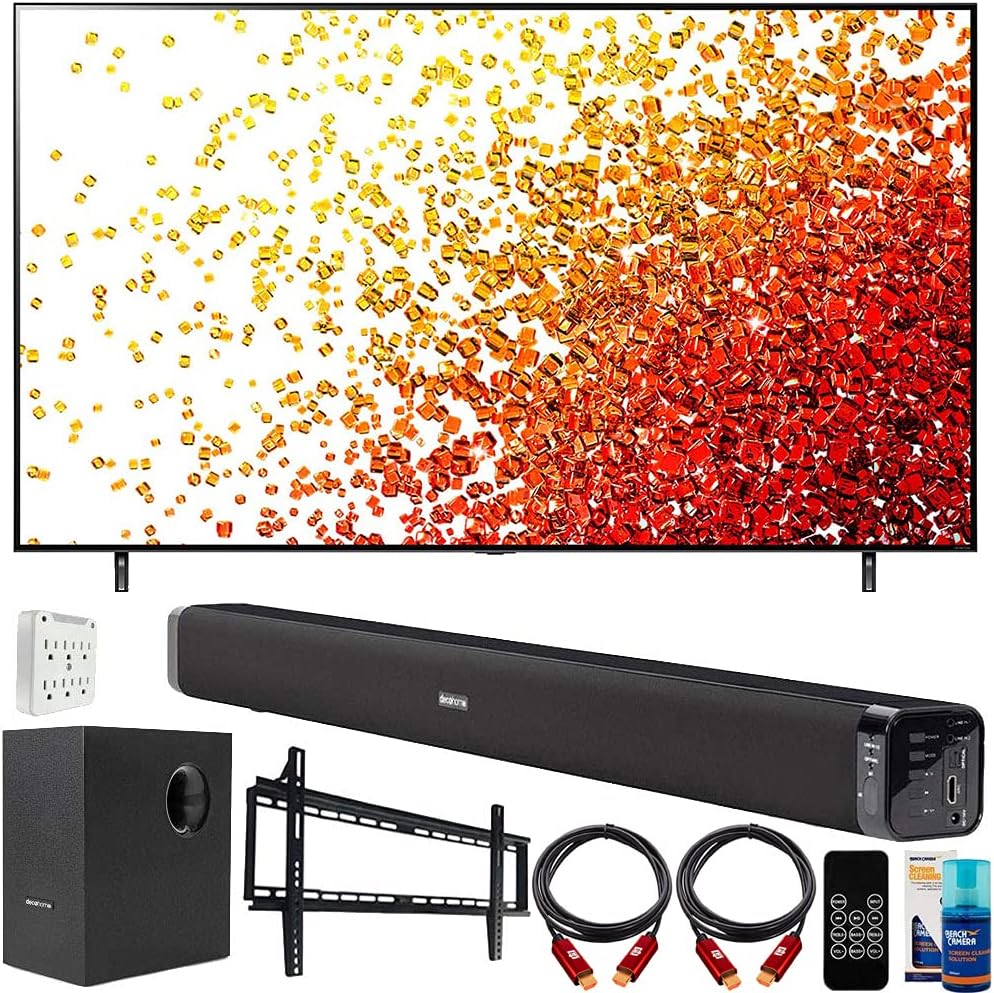 75 Inch 4K Nanocell TV Bundle with Soundbar, Subwoofer, Wall Mount, 6FT HDMI 2.0 Cables N172810