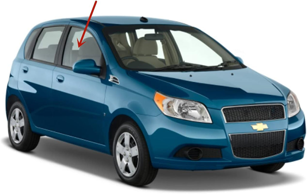 Passenger Side Front Door Window Glass Compatible with Chevrolet Aveo 2004-2011, Pack of 2 Y4961