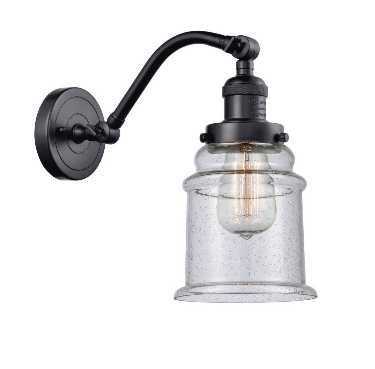Matte Black 1 Light Sconce W7201
