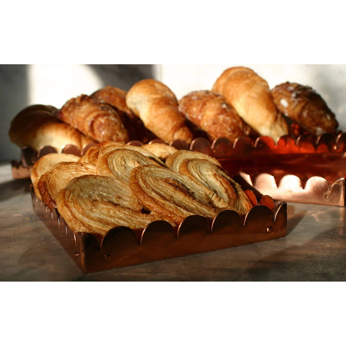 Scalloped Copper Set of 3 Nesting Trays P92385