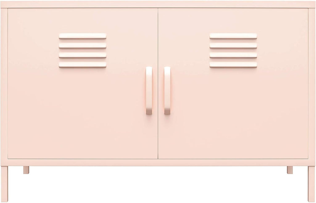 White 2 Door Metal Locker Accent Cabinet C145