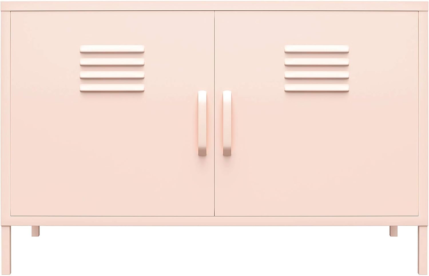 White 2 Door Metal Locker Accent Cabinet C145