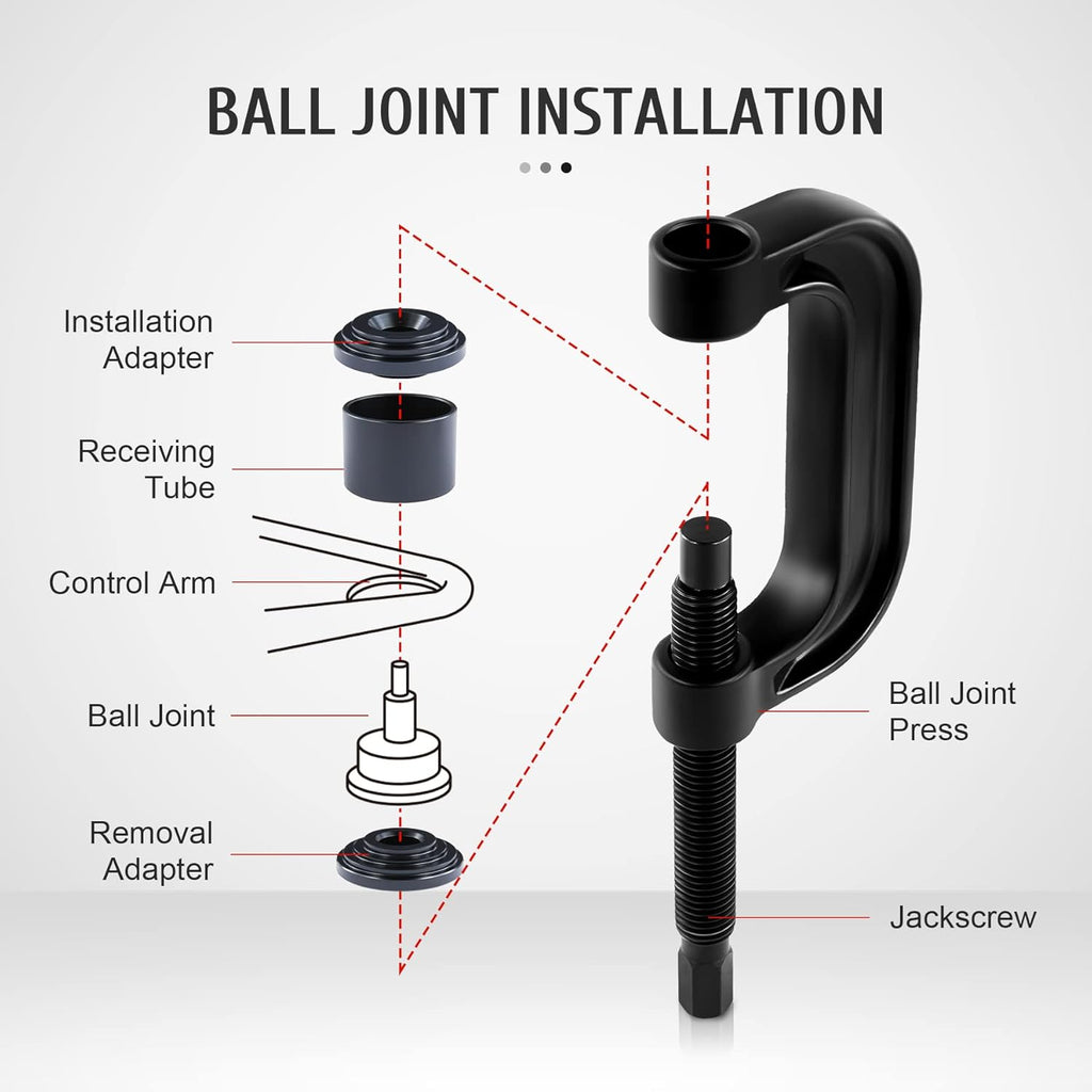 Heavy Duty Ball Joint Press & U Joint Removal Tool Kit with 4x4 Adapters, Pack of 2 D967