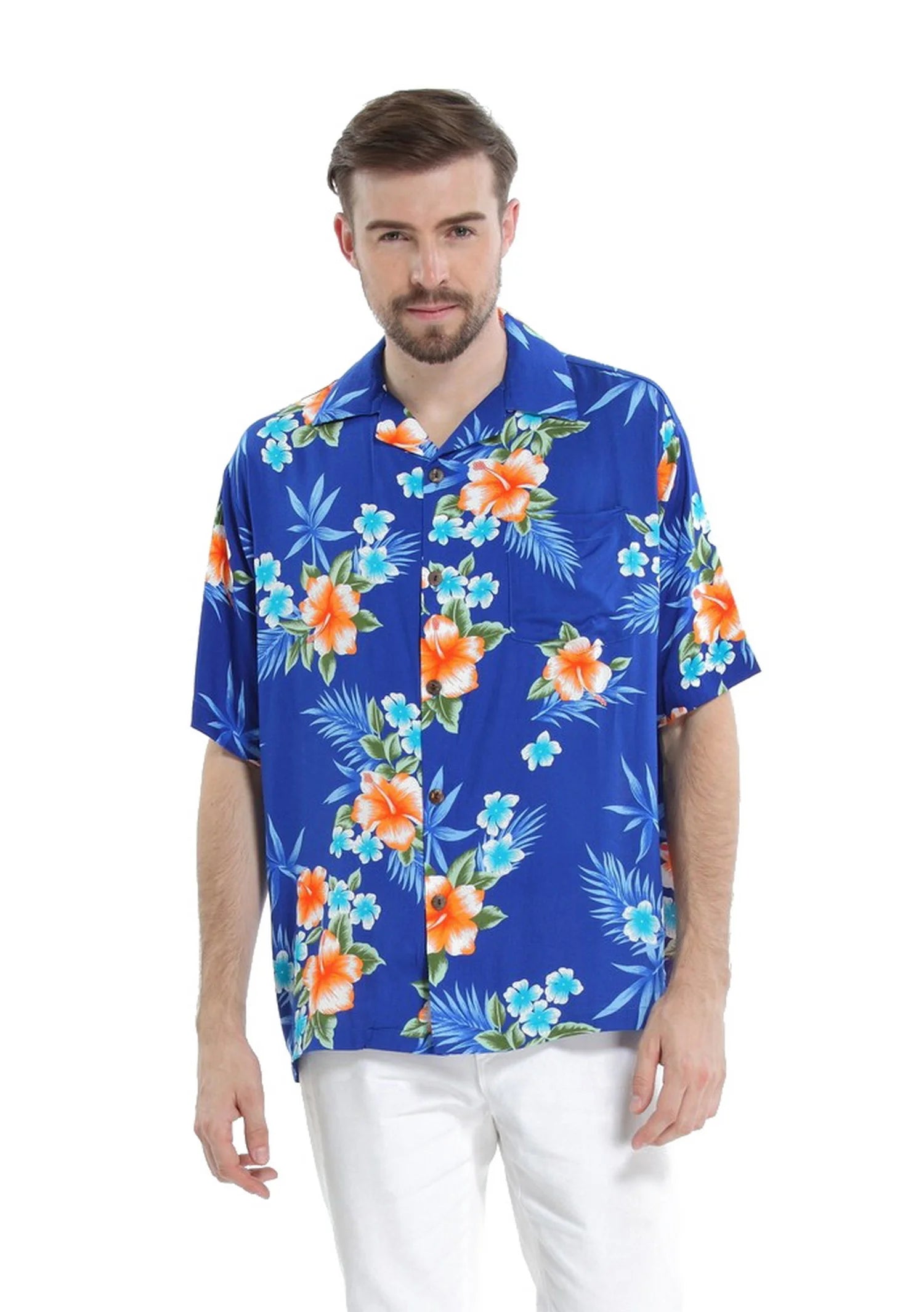 Hawaiian Luau Maxi Ruffle Sleeve Dress Q5236