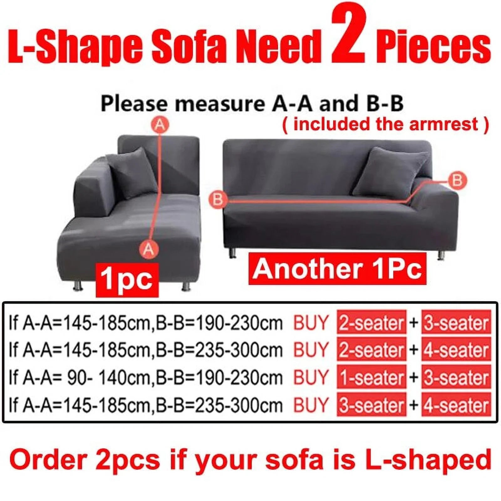 Velvet Plush Sofa Cover for 1/2/3/4 Seater L Shaped Corner Couch Cover S80485
