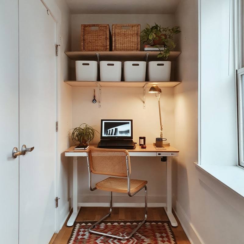 Electric Height Adjustable Standing Desk with Drawer 48 x 24 Inches Red Oak Desktop White Frame Q564308