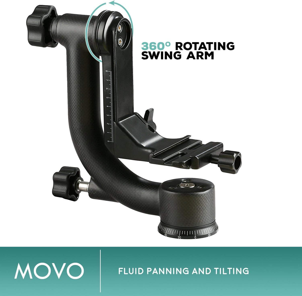 Carbon Fiber Gimbal Tripod Head with Arca-Swiss Quick-Release Plates B4780